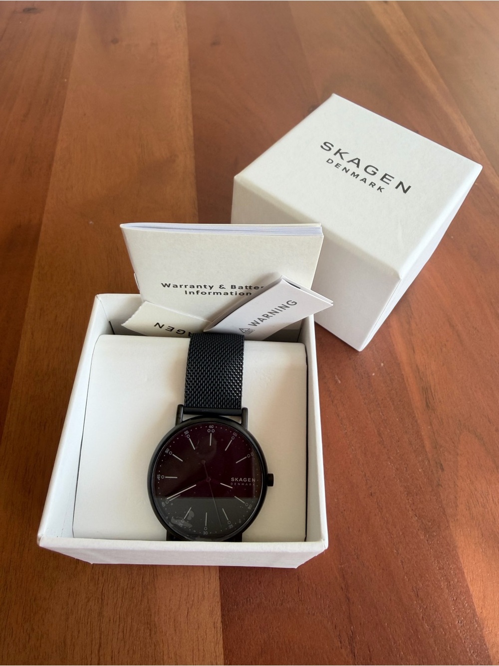 ⌚ NWT Skagen Signatur SKW6579 Midnight Steel Mesh Watch 40mm Box